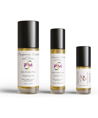 Baby Powder Musk Fragrance Oil - 3 Bottles 0.33 Fl Oz Glass Roll On (10ml) 0.33 Fl Oz (Pack of 3) - Buy Online on GoSupps.com