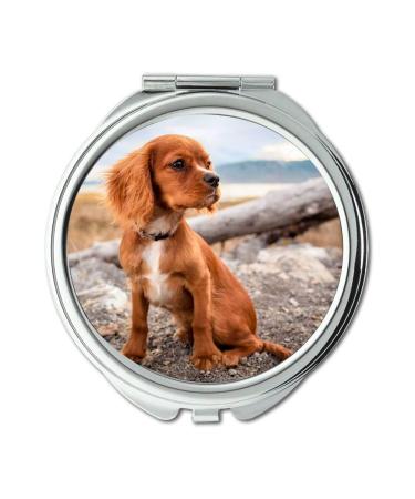 Mirror Travel Mirror Adorable Animal Canine Close-Up Cute Dog Domestic Pocket Mirror portable mirror