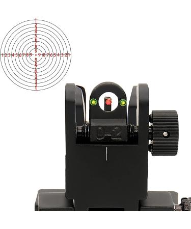 KELEN 45 Degree Offset Flip Up Sight Set - Front and Rear Fiber Optics Iron Sights with Red/Green Dots for Picatinny Weaver Rails - Buy Online on GoSupps.com