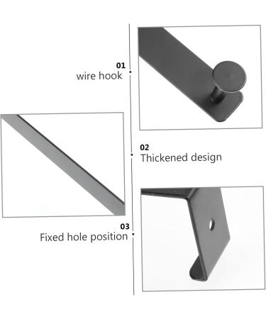 Housoutil 2pcs Door Hook Wall Mounted Clothing Rack Over Door Coat Hooks Door Back Hook No Punching Key Chain 21x4.5cm Black - Buy Online on GoSupps.com