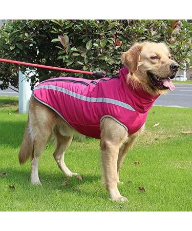 Waterproof Dog Coat for XL-6XL XXL Rose: Winter Warm Jacket for Small to Large Dogs - Windproof Pet Clothes with Harness Hole by Idepet - Buy Online on GoSupps.com