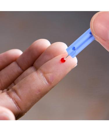 200Pcs Safety Lancet Blood Lancets for Blood Sugar & Ketone Monitors - Diabetic Supplies for Glucose Testing - Sky Blue - Buy Online on GoSupps.com