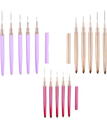5Pcs Nail Arts Liner Brushes Painting Brush Set Thin Nail Arts Dotting Drawing Pen 4/8/12/20/25mm Suitable For Home Use - Buy Online on GoSupps.com