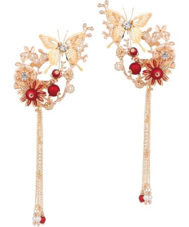 Beavorty 3 Pairs rhinestone Hair Combs chinese hair clips with tassel japanese hair pins for women japanese flower hair pin flower tassel hair clip retro decor barrettes woman girl geisha - Buy Online on GoSupps.com