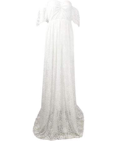 BUOYDM Maternity Photo Shoot Dress for Elegant Pregnancy Photography Props - White - Buy Online on GoSupps.com