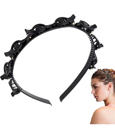 Double Layer Headband - Thin Headband With Clips Double Bangs Hairstyle Hairpin For Curly Straight Thick Hair - Buy Online on GoSupps.com