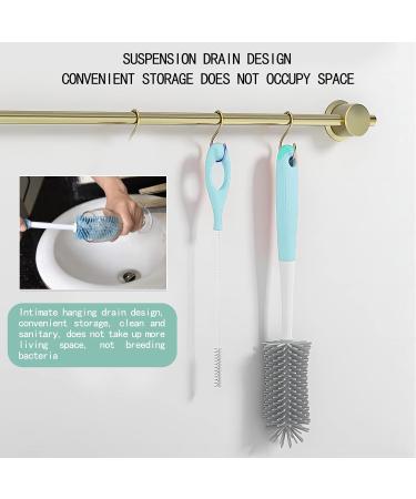Bailinks Silicone bottle brush Straw Cleaner Brush Cleaning Brush KIt Silicane Cleaner Combo with Long Handle for Cleaning Baby Bottle Straw 2 pieces (blue) - Buy Online on GoSupps.com