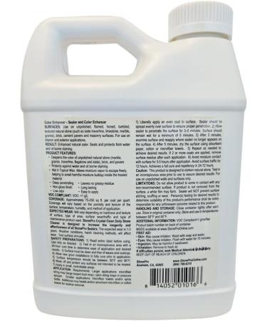 Stone Pro Color Enhancer - 1 Quart | Unpolished Stone Sealer - Buy Online on GoSupps.com