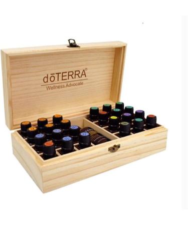 Wood Essential Oil Organizer - Aromatherapy Stand & Storage Box for 25 Fragrance Oils Jewelry & Treasures - 10.83x5.91x0.27 - Buy Online on GoSupps.com