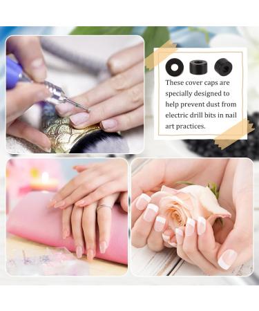 OLYCRAFT 100Pcs Black Nail Drill Bits Caps - 3mm Dust Proof Protector for Electric Nail Files - Nail Art Tools Dust Cover - 7.5x4.5mm Plastic Caps - Buy Online on GoSupps.com