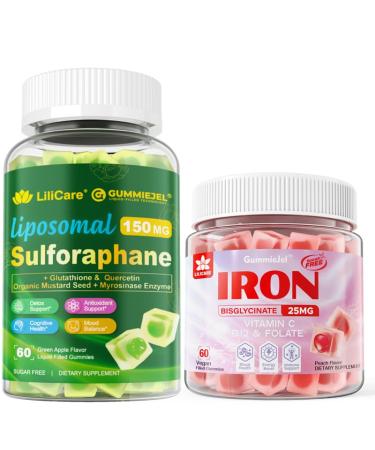 1 Pack Vegan Iron Supplement & Sulforaphane with Glutathione Gummies