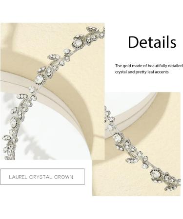 Zoestar Rhinestone Wedding Headband Silver Crystal Headbands Bridal Leaf Hairband Headpiece Sparkly Party Hair Accessories for Women - Buy Online on GoSupps.com