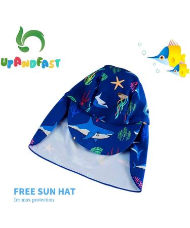 UPF 50+ Blue Shark Baby Swimwear | Snap Bottom One Piece Swimsuit 2-3 Years - Buy Online on GoSupps.com
