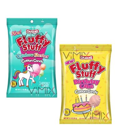 Charms FLUFFY STUFF Rainbow Sherbet Birthday Cake Cotton Candy 60g