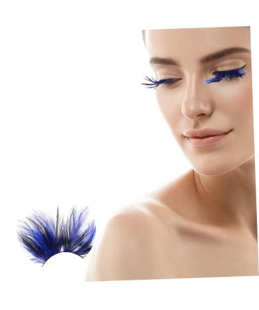 FRCOLOR Halloween Eyelashes 1 Pair Stage Makeup Eyelash Women Eyelashes Cosplay Eyelashes blue Eyelashes cosplay fake lashes Makeup Accessories fake Eyelashes for women Miss modeling set