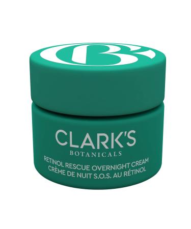 Clark's Botanicals Retinol Rescue Overnight Cream 1oz Patented Time-Released Retinol + Vitamin C Hyaluronic Acid Colloidal Oatmeal Visibly Firms Brightens Hydrates & Calms Sensitive Skin