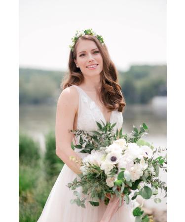 Green Leaf Crown for Bridal Hair Accessories - Bohemian Floral Headband for Wedding, Birthday, Party - Buy Online on GoSupps.com