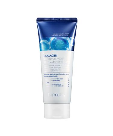 FARMSTAY Collagen Water Full Moist Deep Cleansing Foam - Foaming Facial Cleanser - Clears Dirt and Dead Skin - Deeply Moisturizing Face Wash - 6.08 oz