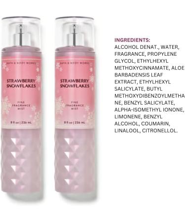 Bath & Body Works Strawberry Snowflakes Fine Fragrance Body Mist Gift Set 8 oz Pack Lot of 2 (Strawberry Snowflakes) 8 Fl Oz (Pack of 2) 16 Fl Oz - Buy Online on GoSupps.com