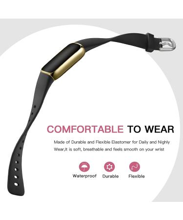 Maledan 6 Pack Soft Silicone Replacement Bands for Fitbit Luxe - Flexible, Waterproof Sport Watch Straps for Women and Men - Small, Black/Gray/White/Blue/Plum/Pine Green - Buy Online on GoSupps.com