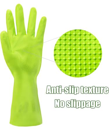 KKRAUS 3 Pairs Non-Slip Rubber Gloves Reusable Cleaning Gloves Dishwashing Gloves Kitchen Washing Up Gloves for Household (Color : Green Size : Medium) Medium Green - Buy Online on GoSupps.com