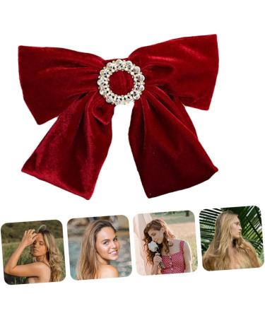 Beaupretty Big Hair Bow Women Bow Barrettes Big Bowknot Barrettes French Style Hair Accessories Bows Hair Accessories Ribbon Bows Hair Clips Hair Bow Clips bow velvet bow Horizontal clip - Buy Online on GoSupps.com