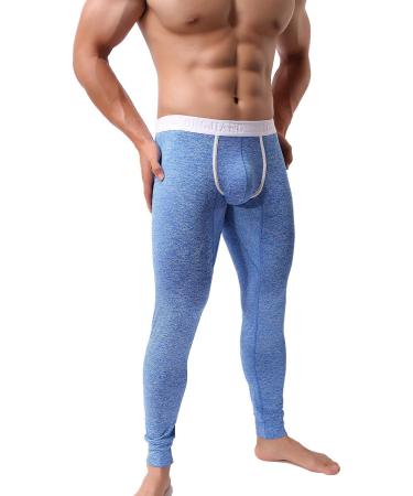 KAMUON Mens Low Rise Pouch Underwear Pants Long Johns Thermal Bottoms Leggings Large 3 Pack - Black/Blue/Purple - Set of 3 - Buy Online on GoSupps.com