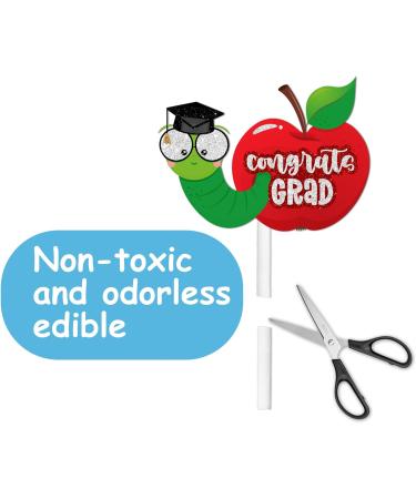 18pcs Glitter Drawing Block Dessert Cupcake Topper Congrats Kindergarten Grad Theme Decorations 2024 Preschool Graduation Party Decor Supplies - Buy Online on GoSupps.com