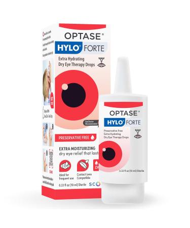 Optase HYLO Forte Dry Eye Drops, Preservative-Free 300 Drops Extra Moisture Active Glycerin & Hyaluronic Acid Contact Lens Compatible 0.33 fl oz