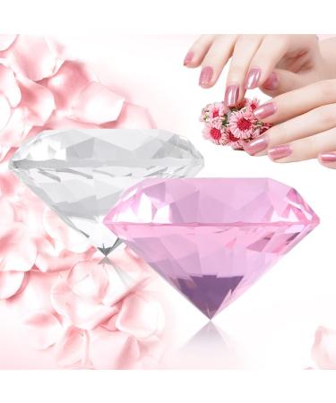 2 Colors Nail Art Glass Display Nail Art Display Glass Crystal Diamond Hand Model Shoot Ornament Manicure Accessories(White) - Buy Online on GoSupps.com