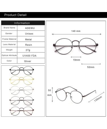 ADEWU Round Anti-Blue Light Glasses for Men & Women - Prescription-Free Eye Protection for Gaming & Computer Use - Buy Online on GoSupps.com