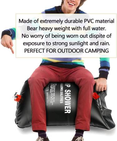 KIPIDA Solar Shower Bag - 5 Gallons/20L Heating Bag with Removable Hose and On-Off Switchable Shower Head - Camping, Beach, Swimming, Outdoor Traveling, Hiking - Buy Online on GoSupps.com