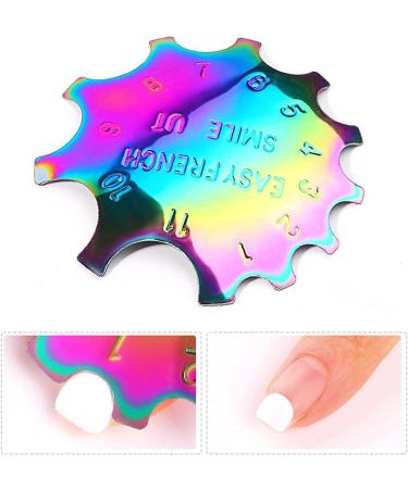 Sadfd Edge Trimmer & French Smile Line Tool Set | Metal Stencil Cutter for Acrylic Nails | Rainbow Color Design for Professional Nail Art - Buy Online on GoSupps.com