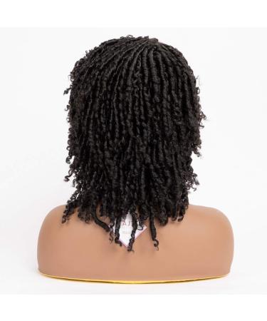 8 inch Short Dreadlock Wig for Black Women - Afro Curly Twist Synthetic Wig - Heat Resistant Faux Locs Braids - 1B Natural Black - Buy Online on GoSupps.com