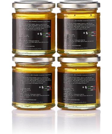 Caravella Fine Food - 4 x Italian Acacia Honey 250g - Light Sweet - Pure Raw Unpasteurized Delicate Honey - 100% Italian - Natural Sweetener (250gx 4 (1kg)) - Buy Online on GoSupps.com