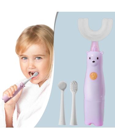 Electric Children Toothbrush Baby Children Cartoon Soft Bristles Oral Cleaning and Teeth Whitening Automatic Toothbrush/Electric Toothbrush Children Ages 4+ Little Surprise Violet B.