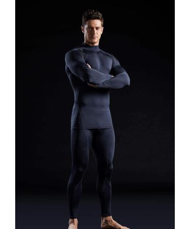 ATHLIO 3-Pack Men's Thermal Compression Shirts - Long Sleeve Winter Base Layer, Large - Black/Charcoal/White - Buy Online on GoSupps.com