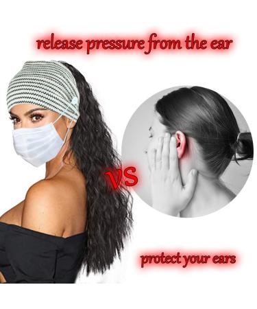 Boho Button Headband Set for Women - Wide Nurse Mask Hair Band with Button, Elastic Sports Headwear and Ear Saver - Perfect for Yoga, Workout and Everyday Wear - Buy Online on GoSupps.com