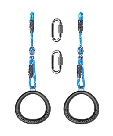 SELEWARE Trapeze Swing Rings Non-Slip Gymnastic Rings Pull Up Exercise Rings with Adjustable Ropes for Home Gym Playground Ninja Warrior Obstacle Course Training Workout (Black 2 Pack) 3.5ft - Buy Online on GoSupps.com