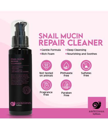 Ambitious Snail Mucin Cleanser 100ml | Hydrating Gel Cleanser for All Skin Types | Deep Cleanse with 1% Snail Secretion | Asian Skincare - Buy Online on GoSupps.com