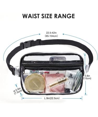 Clearworld Clear Fanny Pack - Stadium Approved Waist Bag for Men and Women - Adjustable Fashion Belt Bag for Festivals, Travel, and Concerts - Black - Buy Online on GoSupps.com