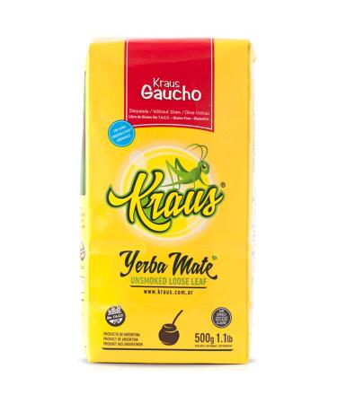 Yerba Mat Kraus Gaucho Sin Palo 500g + chantillon cadeau (40g):Riche en antioxydants et vitamines acc l re le m tabolisme sans sucre! Guacho Sin Palo 0.5 kg