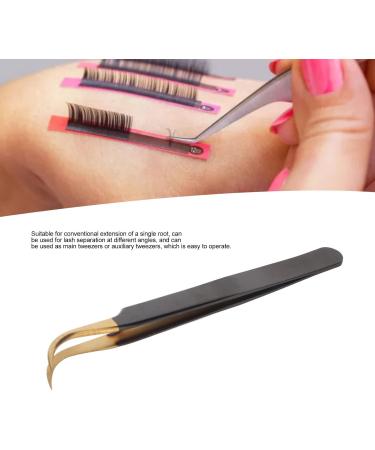 Professional Stainless Steel Curved Eyelash Extension Tweezers - Ergonomic Portable & Safe for Home Use - Buy Online on GoSupps.com