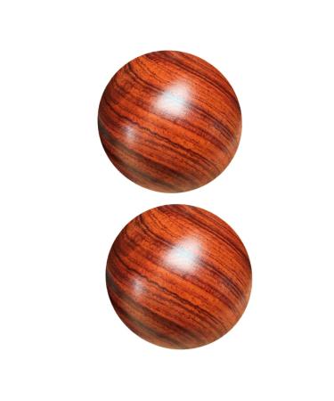 Lalafina 2st solid wood massage ball chinese stress Exercise balls chinese massage balls Small baoding balls massage fitness balls deep fabric lacrosse massage hand round decorate 5x5cm brown
