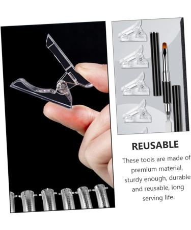 Healeved 1 Set Nail Extension Set Clear Fake Nails Gel De Cejas Transparente Gel for Nails Extension Nail Gel Nail Mold Kit Nail Art Kit Nail Kit Manicure Plastic Double Head Nail Piece 17.8x1.2cm As Shown - Buy Online on GoSupps.com