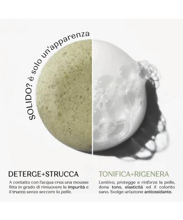 Senso Naturale Mousse solid cleanser with spirulina essential oils makeup remover for face normal skin mixed vegan concentrated corresponds to 300 ml liquid + container - Buy Online on GoSupps.com