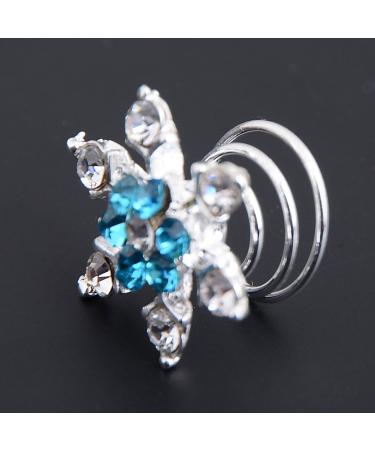 Yantu 10pcs Clear Blue Crystal Swirl Hair Twists Coils - Hair Pin Clip Accessories - Buy Online on GoSupps.com