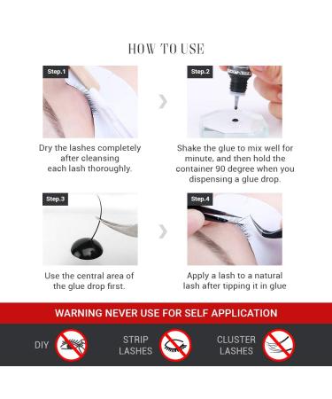 SENSITIVE Individual Eyelash Extension Glam Monster Mild Glue 5ml - Fast Drying Semi Permanent Black Adhesive (7-8 Sec) - Latex Free for Retention of 2-3 Weeks - Buy Online on GoSupps.com