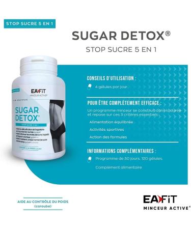 EAFIT Slimming - Sugar Detox - 5-in-1 Sugar Stopper: Gymnema Chromium Burdock Vitamins and Minerals Amino Acids Plants - R - Buy Online on GoSupps.com