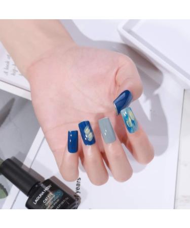 LagunaMoon Gel Nail Polish Set - 6 Colours Glitter Blue Metallic Silver Yellow Grey High-Shine Kit Gel Polish for Salon Quality DIY Nails - UV LED Soak Off Lacquer Kit Varnish Manicure & Pedicure - Buy Online on GoSupps.com